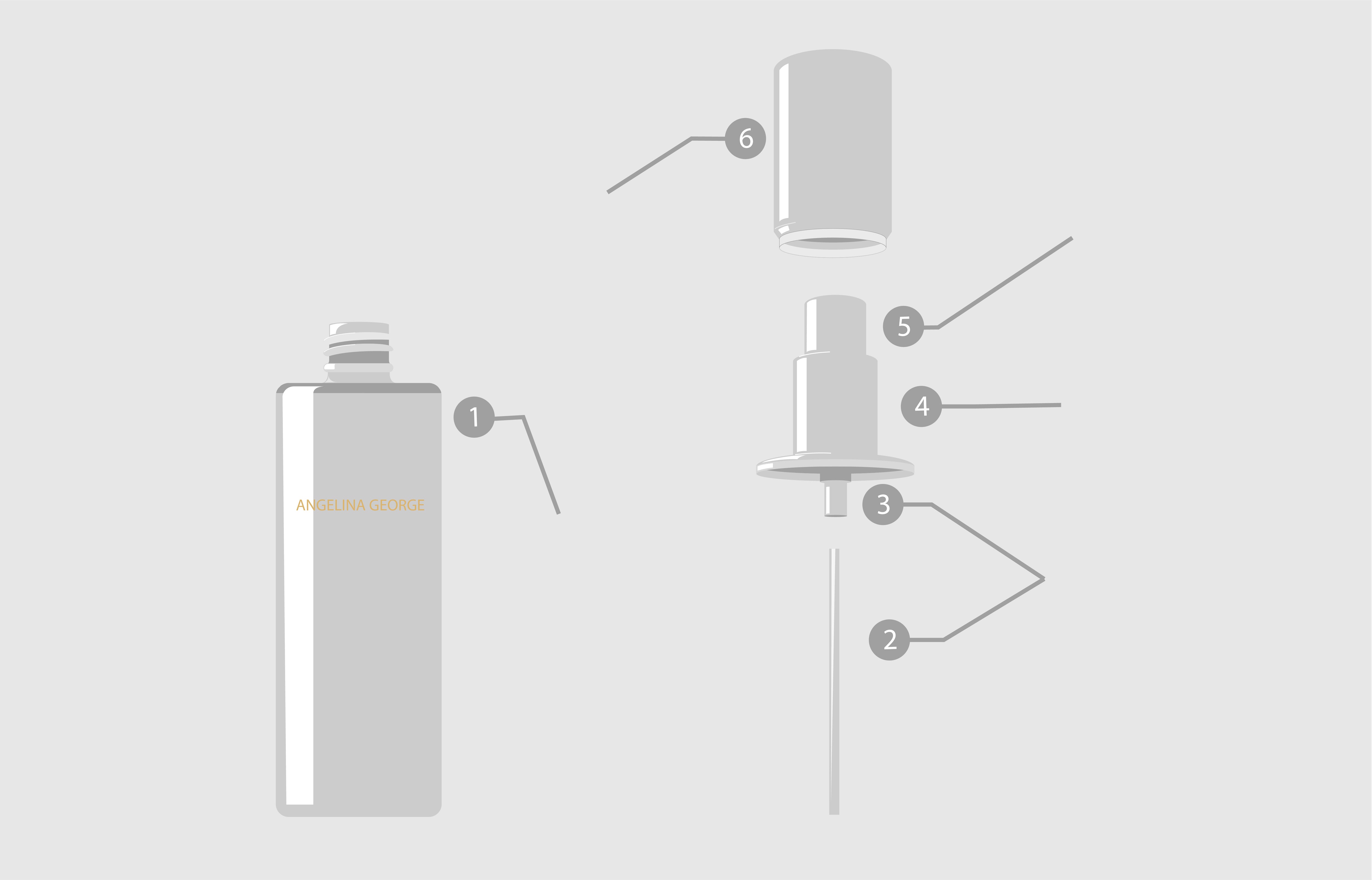Technical Drawing of AGC Skincare Bottle Design 01